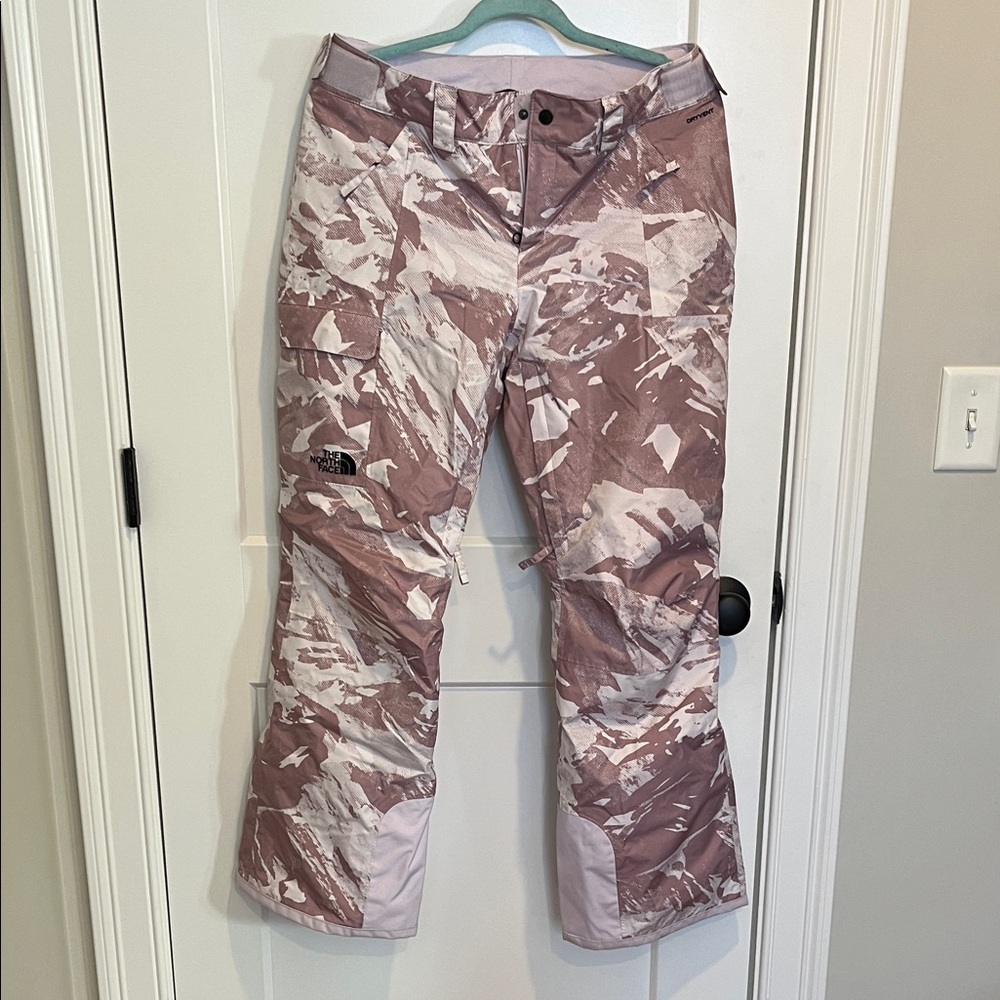 The North Face Mauve and White Snow Pants